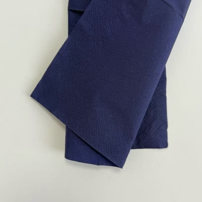 Blue Cocktail Paper Napkins 25x25cm 2 Ply Soft 1/4 Fold For Beverage Parties