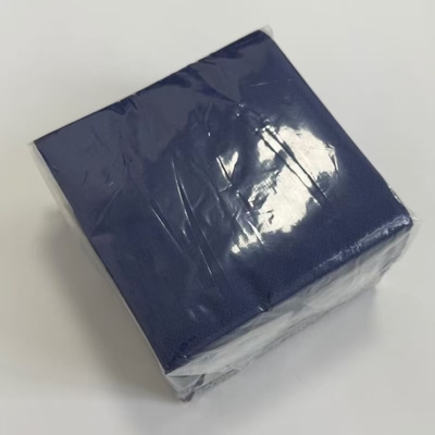 Blue Cocktail Paper Napkins 25x25cm 2 Ply Soft 1/4 Fold For Beverage Parties