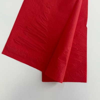 Disposable Red Paper Napkins 33*40cm Gold Silver Foil Paper Napkin For Christmas