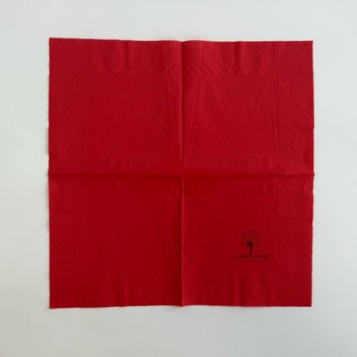 Red 25*25cm Cocktail Paper Napkins Customized Napkins For Birthday