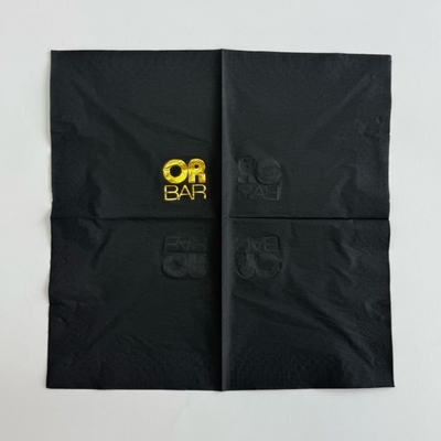 Luxury Gold Foil Napkins 30x30cm 3 Ply Embossed Personalized Paper Cocktail Napkins