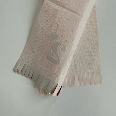 25*25cm Gold Foil Paper Napkin 1/4 Fold For Birthday Party Adult Ceremony