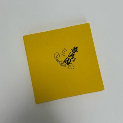 25*25cm 2 Ply Yellow Tissue Dinner Napkin Folded Disposable Paper Napkins