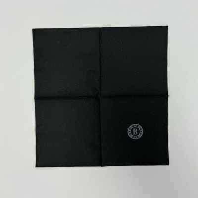 25*25cm Christmas Paper Serviettes Black Tissue Paper Napkin With Logo